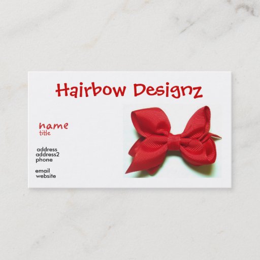 Customizable Hair Bow Business Card