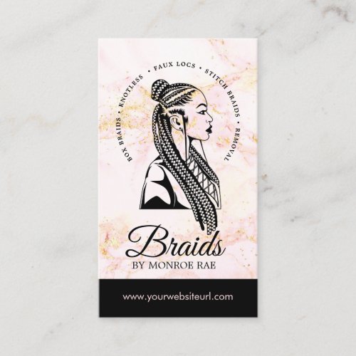 Hair Braider Braiding Salon Braid Stylist  Busines Business Card