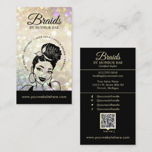 Hair Braider/Braids/Braiding/Salon - QR Code/Logo Business Card