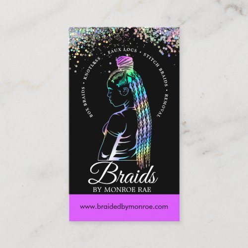 Hair Braider _ Braids _ Braiding _ Stylist _ Salon Business Card