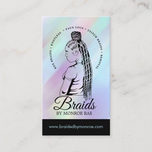 Hair Braider - Braids - Braiding - Stylist - Salon Business Card (Front)