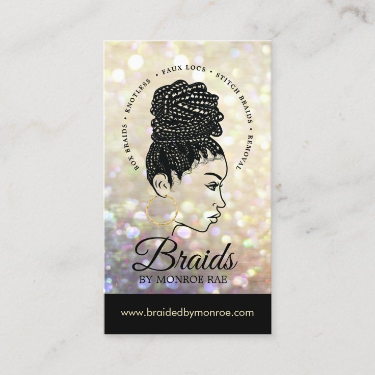 Hair Braider Braids Braiding Stylist Salon Business Card Zazzle