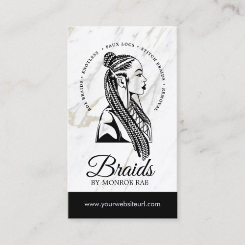 Hair Braider Braids Stylist Salon  Business Card
