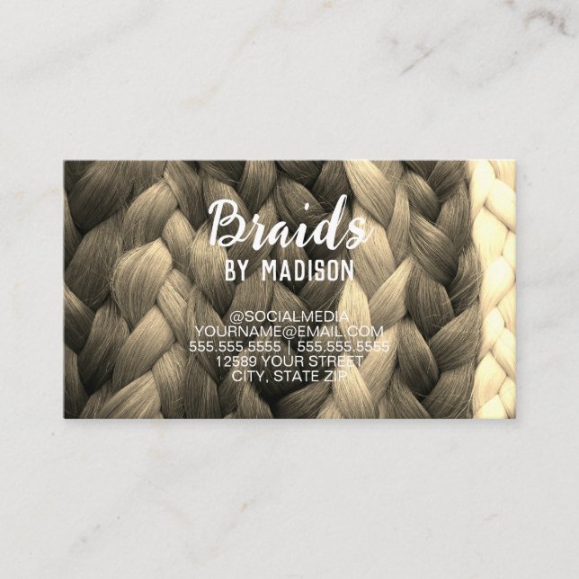 Hair Braider Business Card (Front)