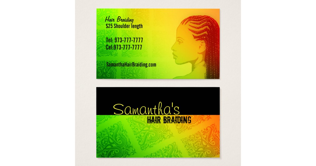 Hair Braider Business Cards Zazzle