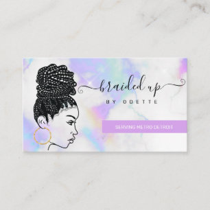 Hair Braiding Braider Stylist Pastel Clouds Business Card