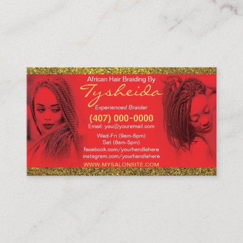 Hair Braiding Loctician Business Card Template