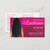 Hair Braiding Loctician Business Card Template (Front/Back)