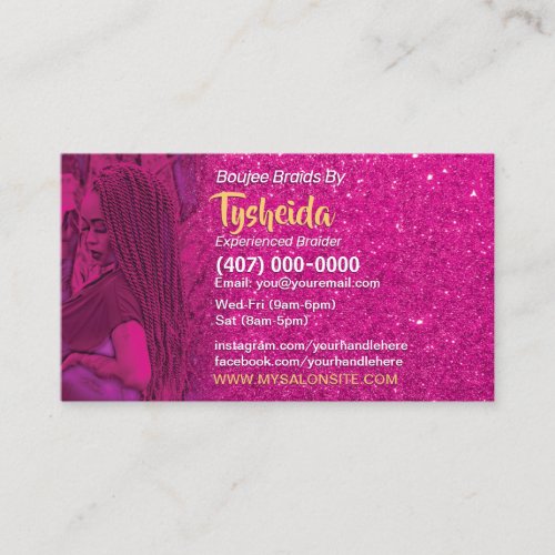 Hair Braiding Loctician Business Card Template