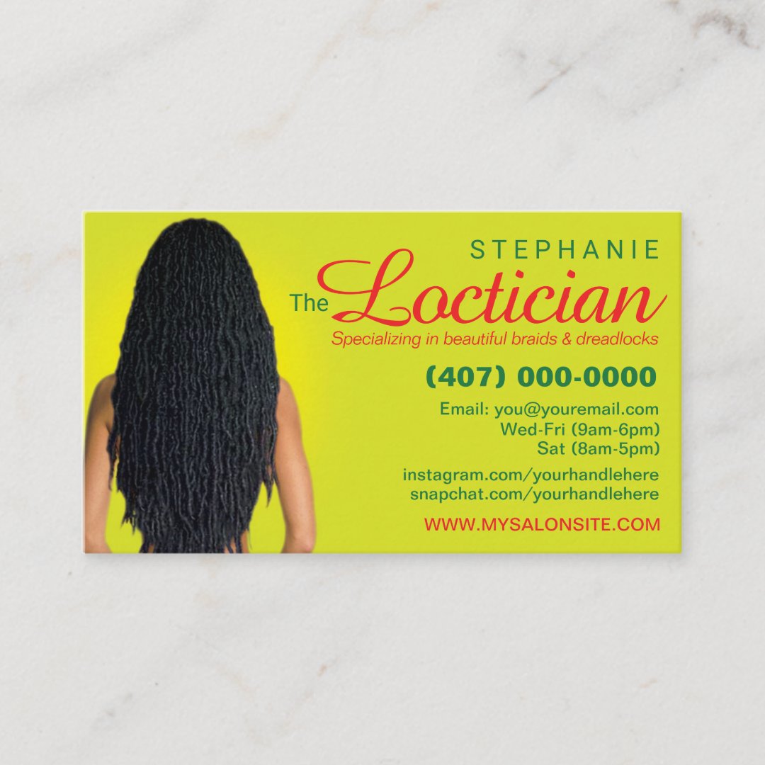 Hair Braiding Loctician Business Card Template Zazzle