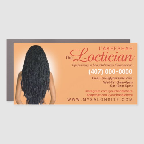 Hair Braiding Loctician Template Car Magnet