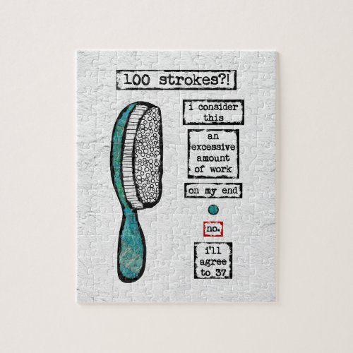 Hair Brush Contract Jigsaw Puzzle _ Funny Beauty