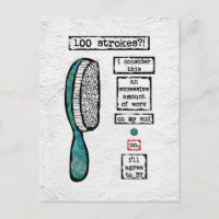 Hair Brush Contract Postcard - Funny Beauty