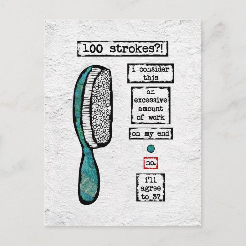 Hair Brush Contract Postcard _ Funny Beauty