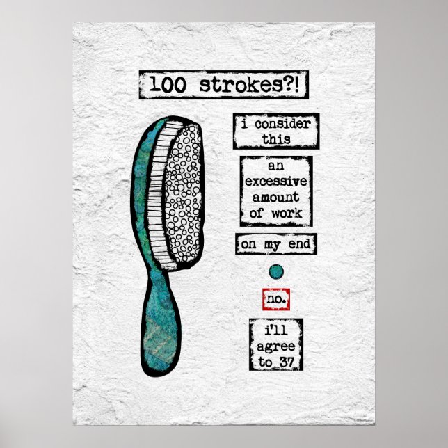 Hair Brush Contract Poster Art Print Funny Beauty (Front)
