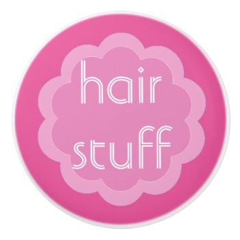 Hair Care Organization Pink Flower Knob by dbvisualarts at Zazzle