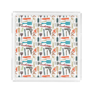 Hair Care Pattern Acrylic Tray