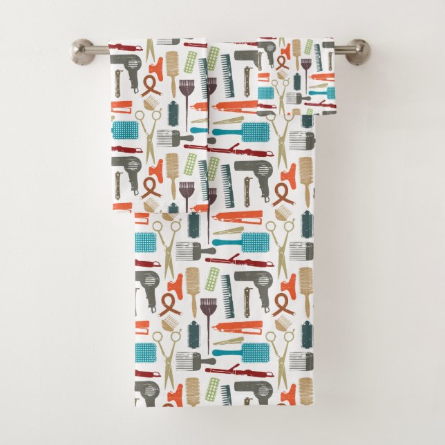 Hair Care Pattern Bath Towel Set (Insitu)