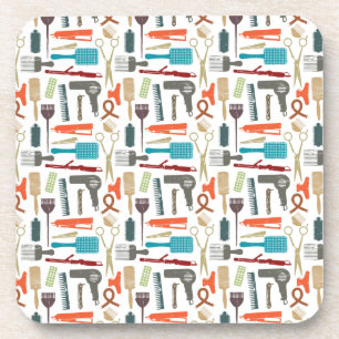 Hair Care Pattern Beverage Coaster