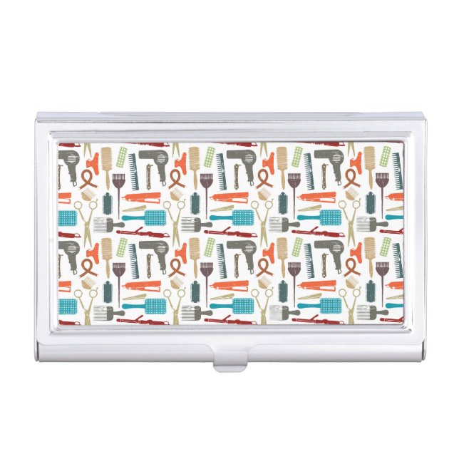 Hair Care Pattern Business Card Case (Front)