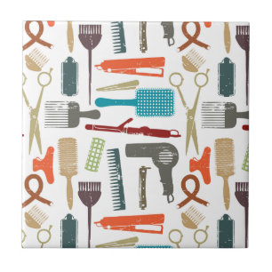 Hair Care Pattern Ceramic Tile