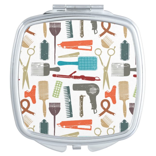 Hair Care Pattern Compact Mirror (Front)
