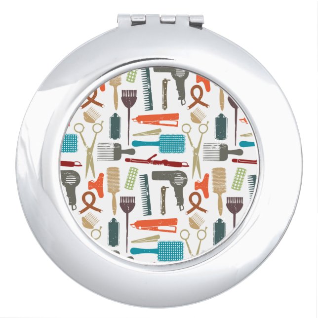 Hair Care Pattern Compact Mirror (Front)