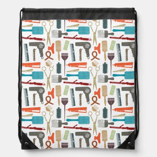 Hair Care Pattern Drawstring Bag