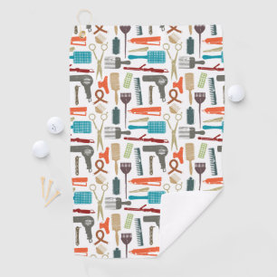 Hair Care Pattern Golf Towel