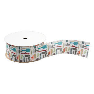 Hair Care Pattern Grosgrain Ribbon