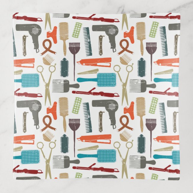 Hair Care Pattern Trinket Tray (Front)