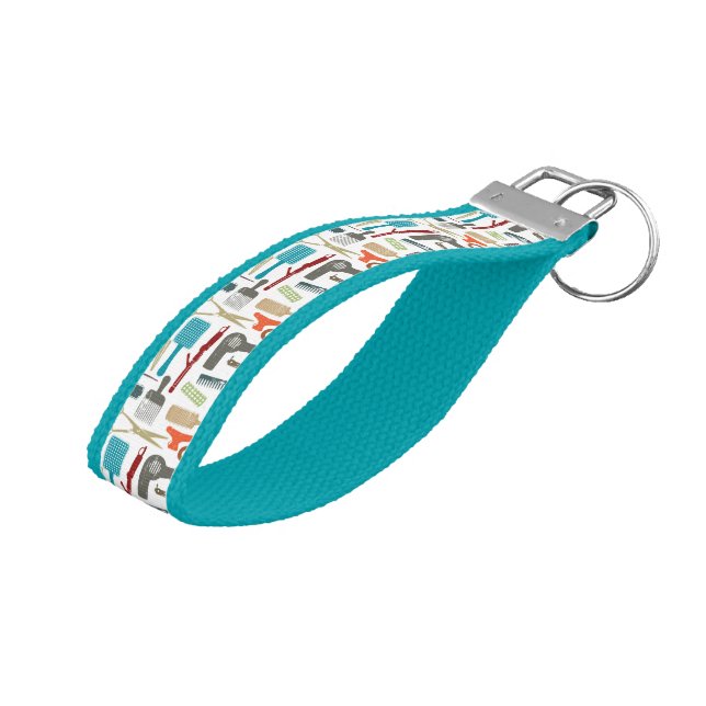 Hair Care Pattern Wrist Keychain (Angled Up)
