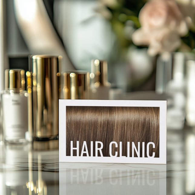 Hair Care Shiny & Silky Brown Hair Trendy Business Card (Perfect for business)