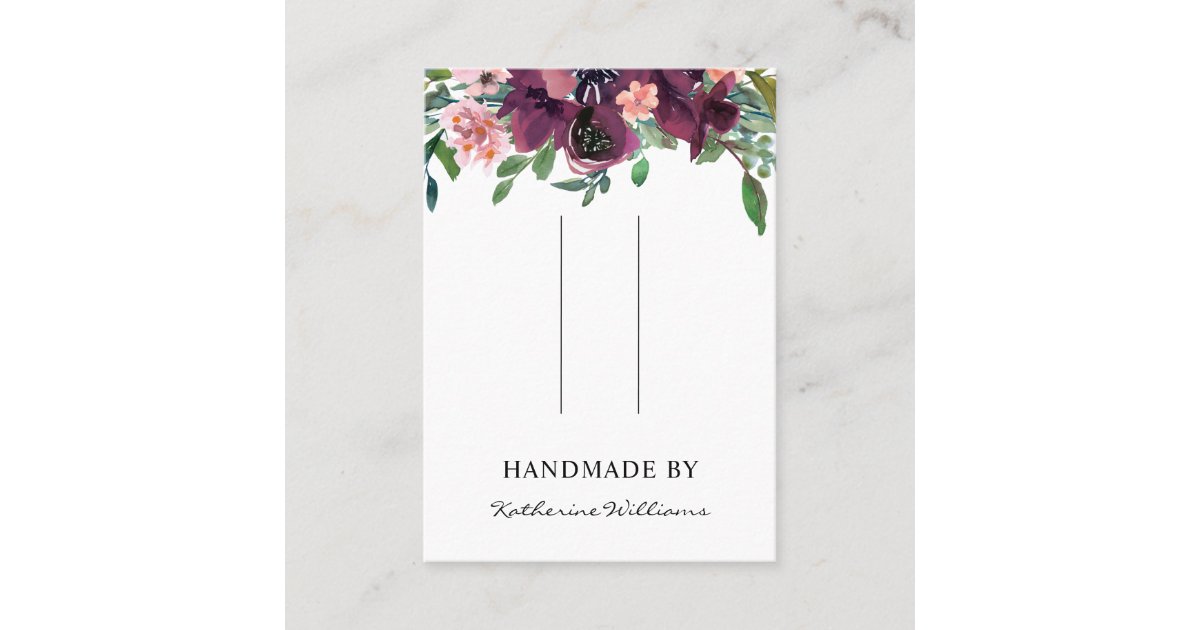 Hair Clip Barrette Display Card Watercolor Floral Zazzle