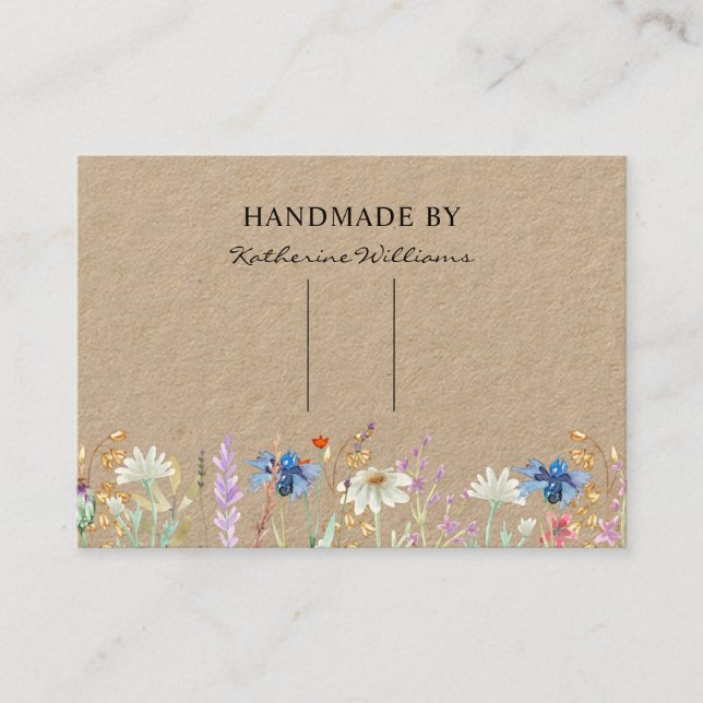 Hair Clip Barrette Display Card | Wildflowe Floral (Front)