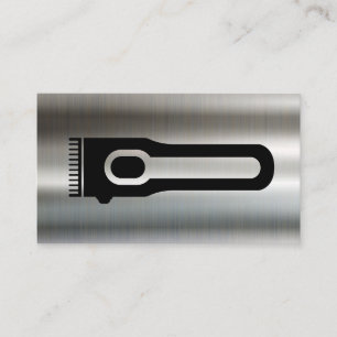 Hair Clipper Barber Metallic Background Business Card