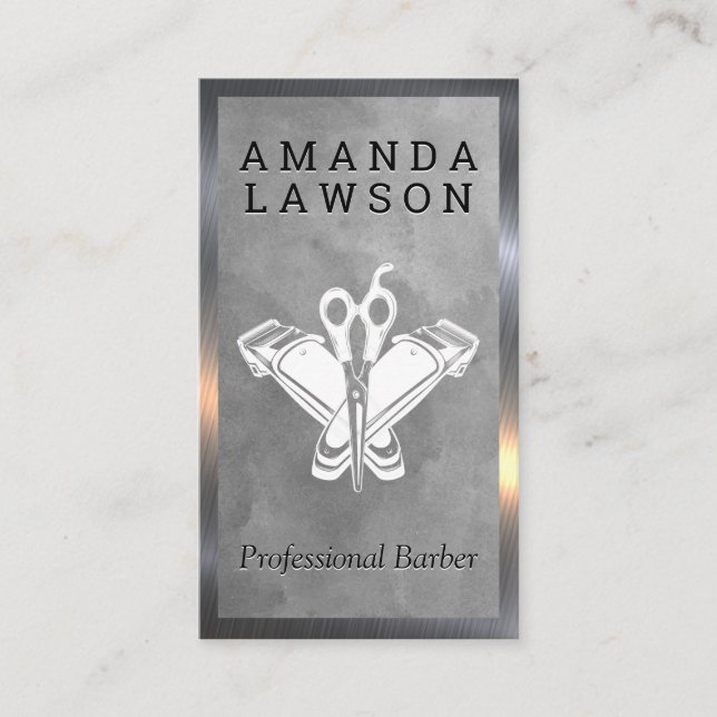 Hair Clippers and Scissors | Barber Business Card (Front)