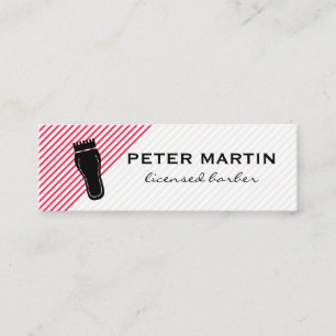 Hair Clippers and Stripes Mini Business Card