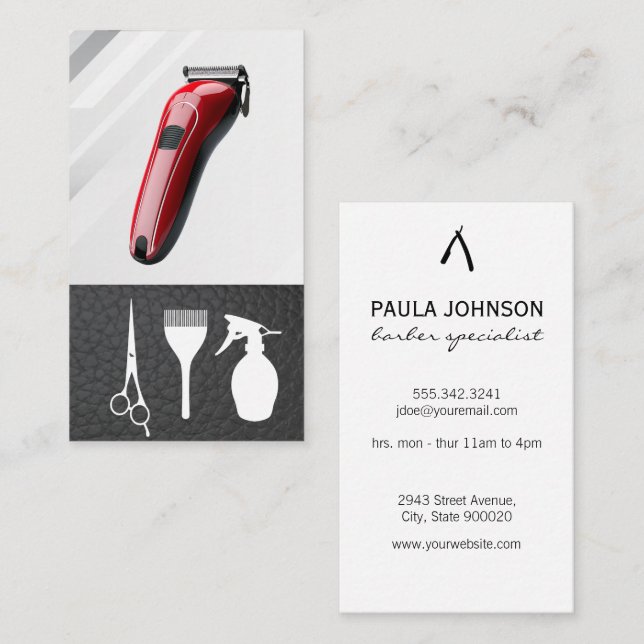 Hair Clippers | Barber Tools Business Card (Front/Back)
