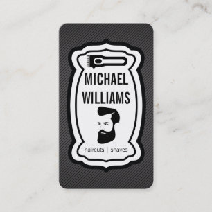 Hair Clippers Bearded Man Barber Business Card