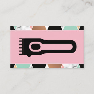 Hair Clippers Modern Geometric Pattern Business Card