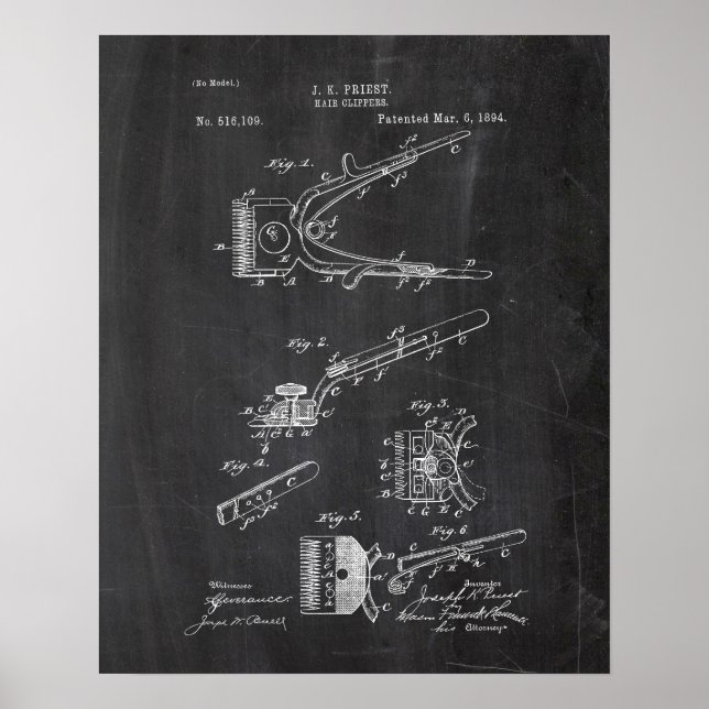 Hair Clippers Patent Poster (Front)