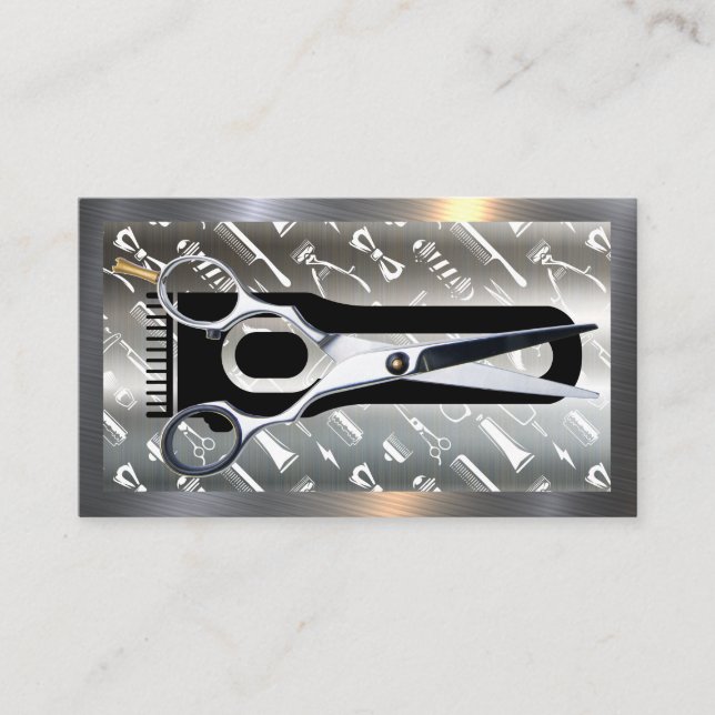 Hair Clippers | Scissors | Barber  Business Card (Front)
