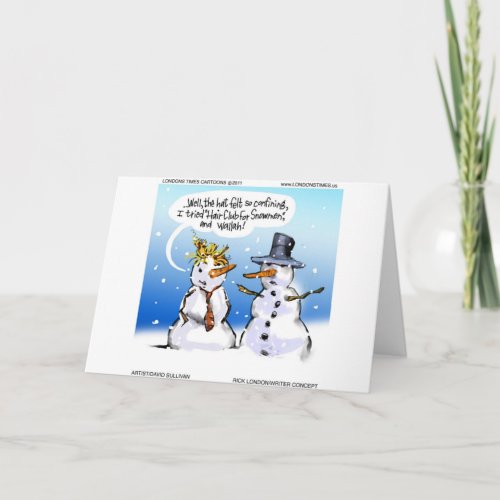 Hair Club For Snowmen Funny Christmas Holiday Card