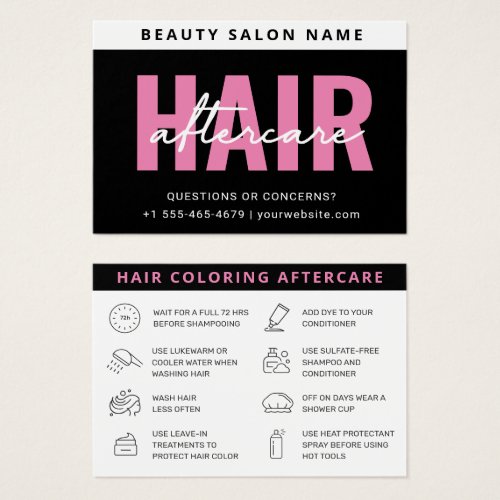 Hair Coloring Aftercare Business Card