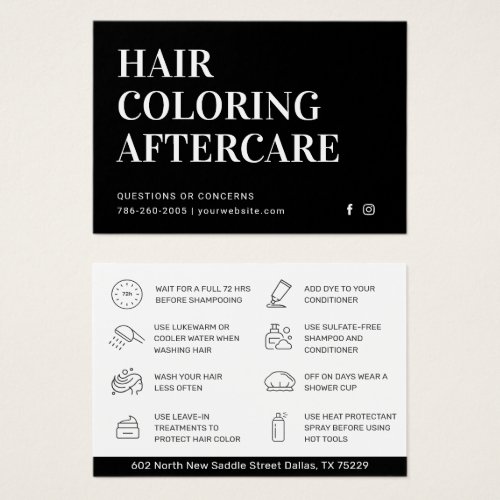 Hair Coloring Aftercare Business Card