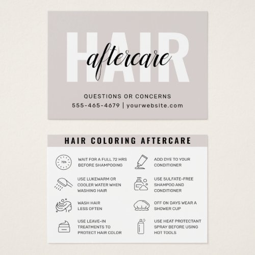 Hair Coloring Aftercare Business Card