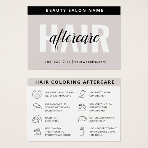 Hair Coloring Aftercare Business Card