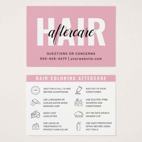 Hair Coloring Aftercare Business Card