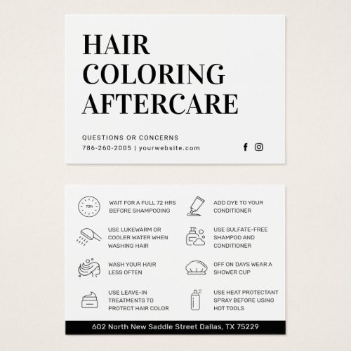 Hair Coloring Aftercare Business Card